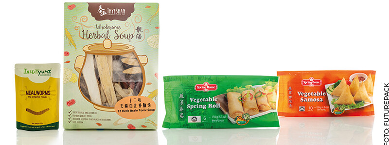 Foto de embalagens em Singapura.