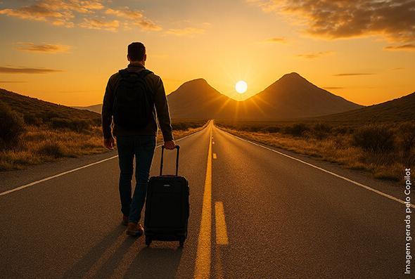 Foto ilustrativa de individuo em seu caminho.