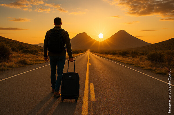 Foto ilustrativa de individuo em seu caminho.