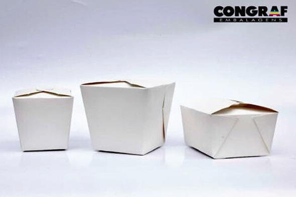 Foto de embalagens para food delivery da Congraf