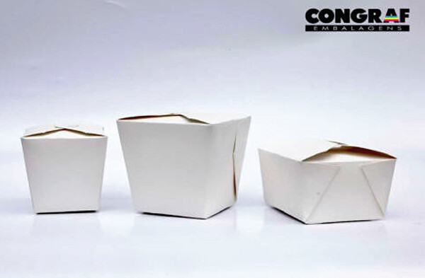 Foto de embalagens para food delivery da Congraf