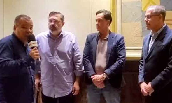 Foto Marco Aurélio Lobo Júnior, coordenador do núcleo Global Green Design do Think Plastic Brazil; Carlos Moreira, Diretor-Executivo do INP e de Projetos do Think Plastic Brazil; Carlos Teixeira, Diretor do Programa de Doutorado do Institute of Design da Illinois Institute of Technology (Chicago).