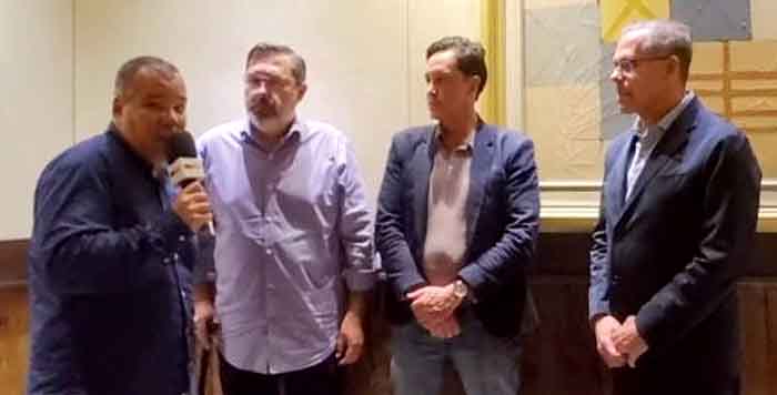 Foto Marco Aurélio Lobo Júnior, coordenador do núcleo Global Green Design do Think Plastic Brazil; Carlos Moreira, Diretor-Executivo do INP e de Projetos do Think Plastic Brazil; Carlos Teixeira, Diretor do Programa de Doutorado do Institute of Design da Illinois Institute of Technology (Chicago).