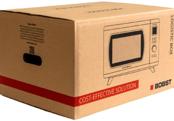Foto de caixa de papelão da Bobst