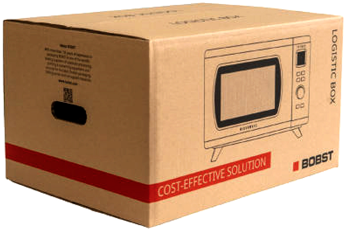 Foto de caixa de papelão da Bobst