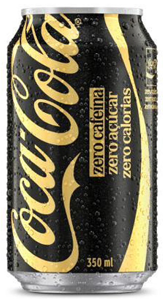 Foto da lata de Coca Cola zero cafeína.